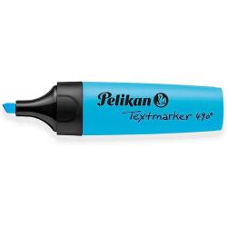 Pelikan Subrayador Textmarker 490 - Base de Agua - 3 Anchos de Trazo - Color Azul Fluorescente