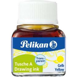 Pelikan Tinta China 523 10ml N.5 - Botella de 10ml - Resistente al Agua - Ideal para Dibujo y Caligrafia - Color Amarillo