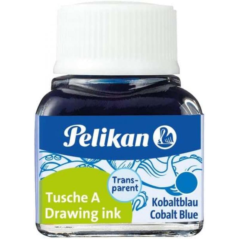 Pelikan Tinta China 523 10ml N.8 - 10ml - Ideal para Dibujo y Caligrafia - Resistente al Agua - Color Azul Cobalto