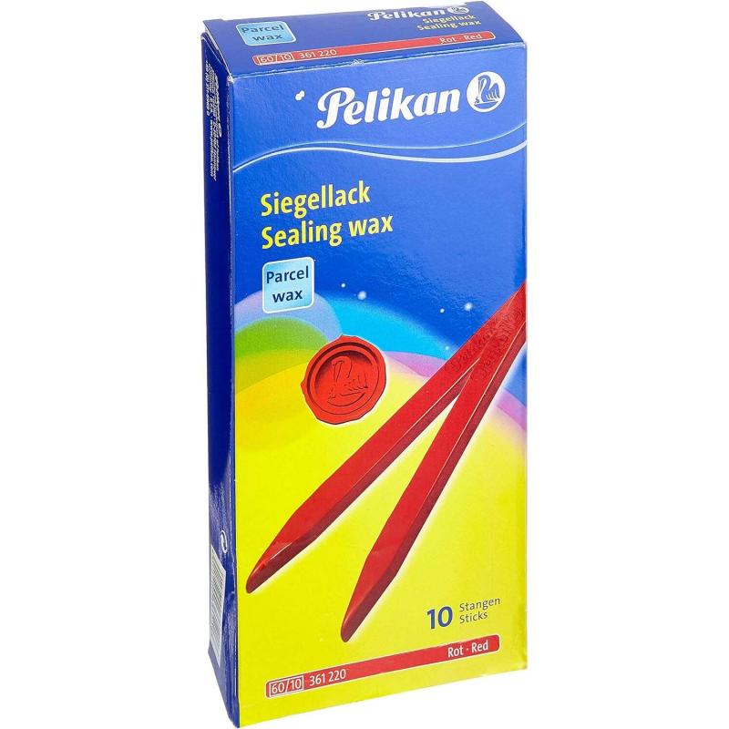 Pelikan Lacre 60/10 para Paquetes - Ideal para Sellar Paquetes de Forma Segura - Color Rojo