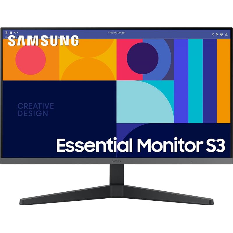 Samsung Essential S3 Monitor 27" LCD IPS FullHD 1080p 100Hz Freesync - Respuesta 4ms - Angulo de Vision 178° - HDMI, DisplayPort