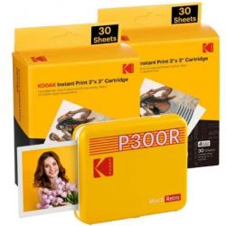 Kodak Mini 3 Retro Pack de Impresora Fotografica Portatil Bluetooth + 60 Hojas de Papel Fotografico - Formato de Impresion 7.62x
