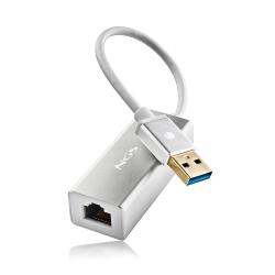 NGS Hacker 3.0 Adaptador USB a LAN - 1Gbps - Cable 15cm - Color Gris