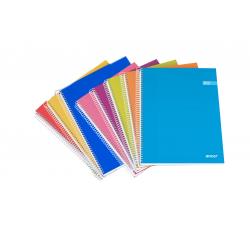 Ancor Classic Stripes Cuaderno Espiral Tamaño A5 Cuadriculado 4x4mm - 80 Hojas 90gr - Tapa de Carton Plastificado - Colores Surt