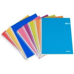 Ancor Classic Stripes Cuaderno Espiral Tamaño Folio Raya Horizontal - 80 Hojas 90gr - Tapa de Carton Plastificado - Colores Surt