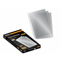 Ingraf Pack de 100 Fundas Multifuncional Cristal Extra Cj - Transparente - Ideal para Carpetas de Anillas - Acabado Cristal y Gr