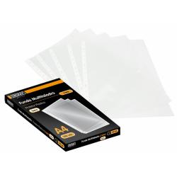 Ingraf Pack de 100 Fundas Multicristal A4 Transparentes - Uso en Carpetas con Mecanismo de Anillas - Acabados en Cristal y Granu