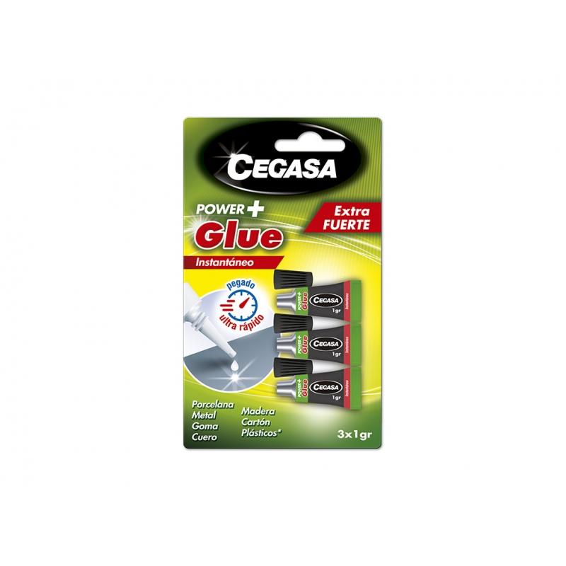 Cegasa Power Glue Pack de 3 Adhesivos Instantaneos - 1gr - Color Transparente