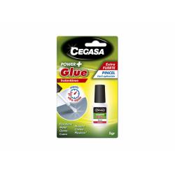 Cegasa Power Glue Adhesivo Instantaneo con Pincel - Pegamento Fuerte - Punta Pincel - 5gr - Color Transparente