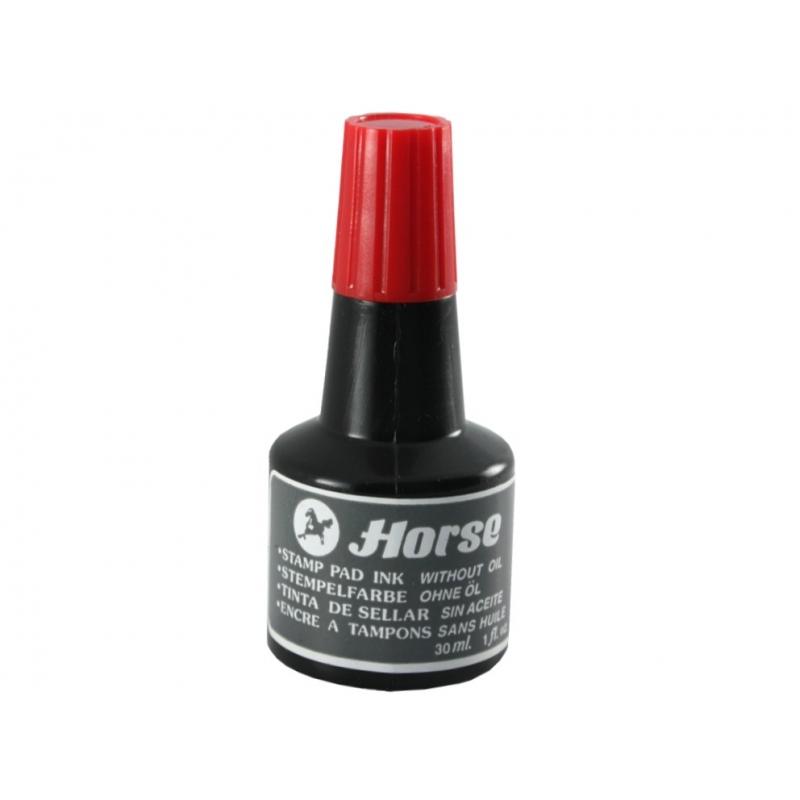 Horse Tinta sin Aceite para Entintar Tampones - Frascos de 30cl - Color Rojo