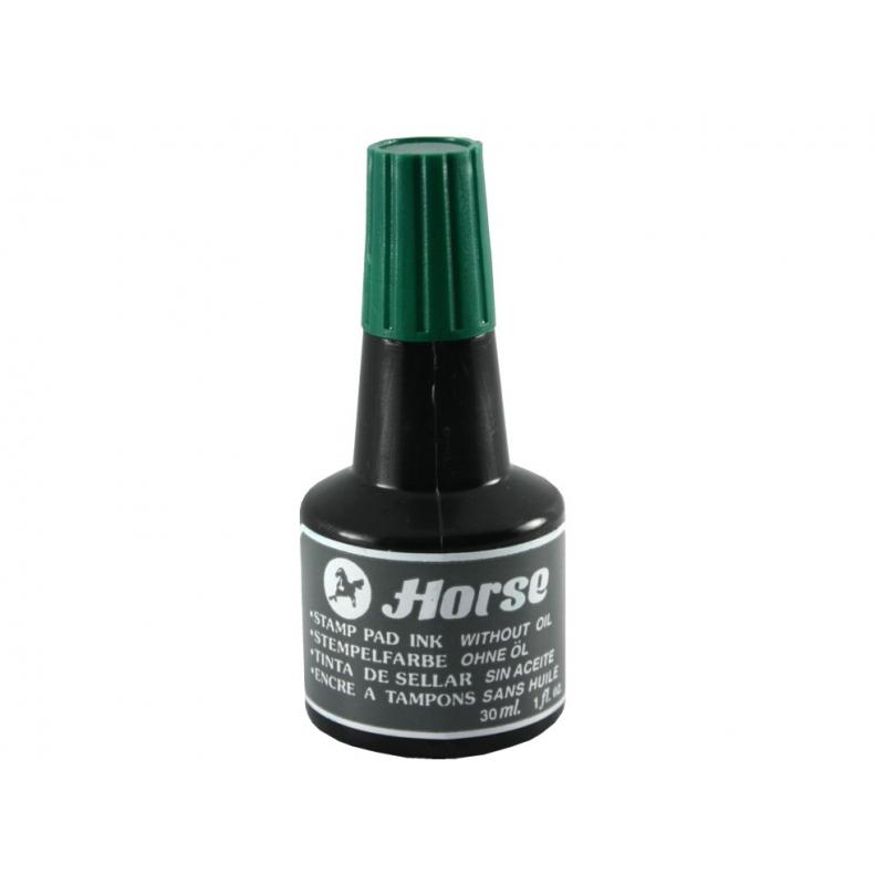 Horse Tinta sin Aceite para Entintar Tampones - Frascos de 30cl - Color Verde