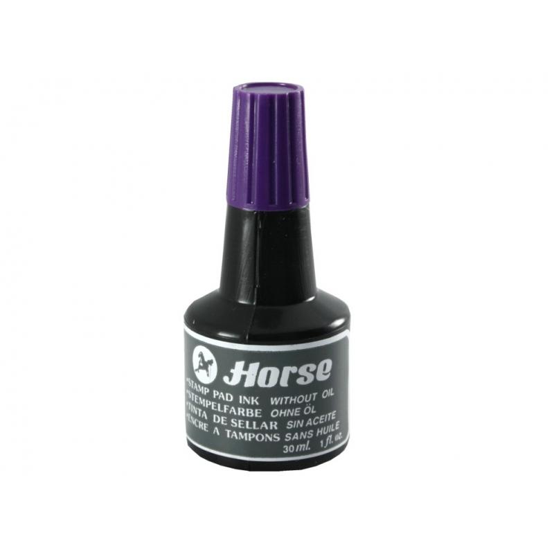 Horse Tinta Tampon 30 Mililitros Violeta - sin Aceite - para Entintar Tampones - Color Violeta