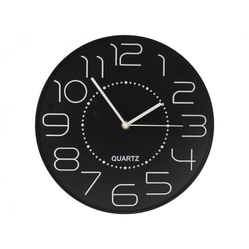 Bismark Reloj Oficina Numeros Blancos sin Cristal - Manecillas de Aluminio - Color Negro