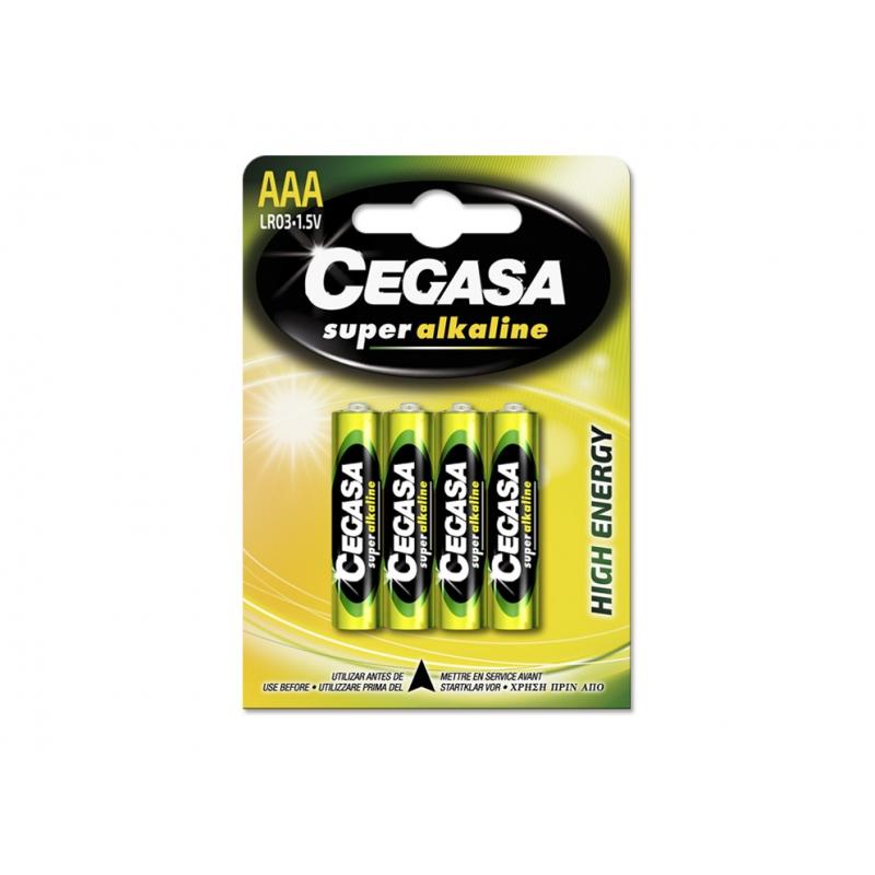 Cegasa Super Alcaline Blister de 4 Pilas LR03 de Alta Tecnologia - Fiabilidad - Elevado Rendimiento - Maximas Prestaciones - Col