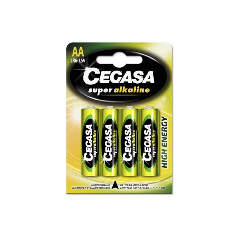 Cegasa Super Alkaline Blister de 4 Pilas LR6 de Alto Rendimiento - Fiabilidad - Tecnologia Avanzada - Color Varios