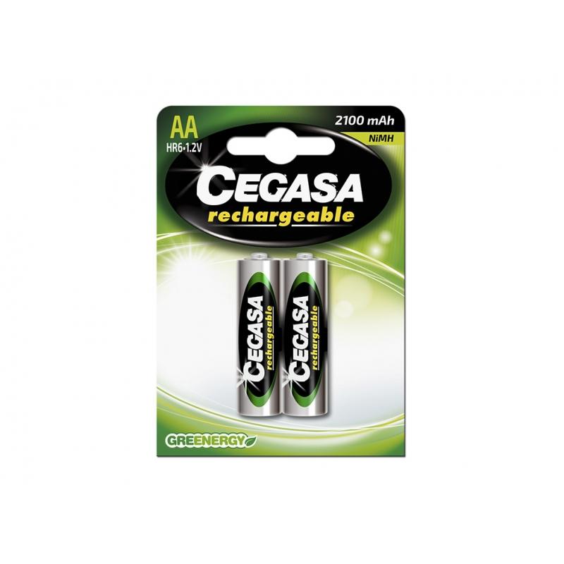 Cegasa HR6 Pila Recargable 2100 Mah - Mas de Mil Cargas - Tecnologia Rtu - Mantiene 85% Energia un Año - Compatible con Cargador