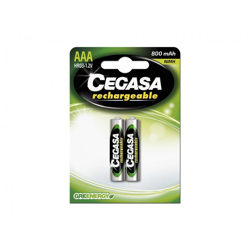 Cegasa HR03 Pila Recargable - Mas de Mil Cargas - Tecnologia Rtu - Mantiene 85% de Energia Tras un Año - Ideal para Dispositivos