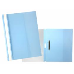 Yes PP Dossier Fastener Polipropileno Transparente - Clip Metalico Lateral - Capacidad 30 Hojas A4 - Color Azul