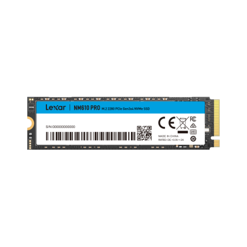 Lexar NM610 Pro 1TB M.2 2280 PCIE Gen3x4 NVME SSD - Velocidades de Lectura hasta 3300MB/S - Escritura hasta 2600MB/S - 6 Veces m