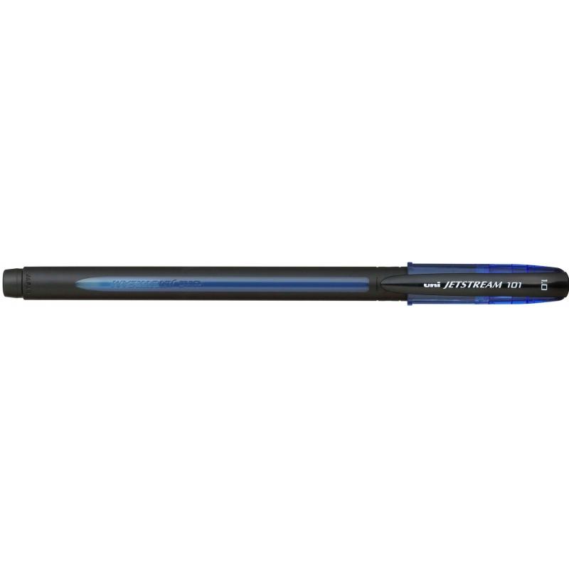 Uni-ball JetStream SX-101-10 Boligrafo de Tinta - Punta de Bola 1mm - Secado Instantaneo - Ideal para Zurdos - Color Azul