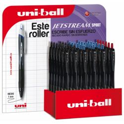 Uni-ball JetStream Sport SXN-157/3D Expositor de 36 Boligrafos Retractiles - Punta de Bola 0.7mm - Tinta Pigmentada Resistente a