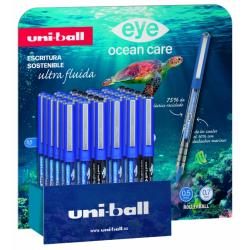 Uni-ball Eye Ocean Care UB150/157 Expositor de 36 Boligrafos - Punta de Bola 0.5mm - Tinta Pigmentada Resistente al Agua y Luz -