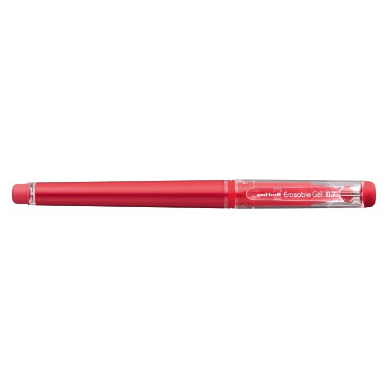 Uni-ball UF-222 Roller de Gel Borrable - Punta de Bola 0.7mm - Tinta Termosensible - Doble Goma de Borrado - Color Rojo