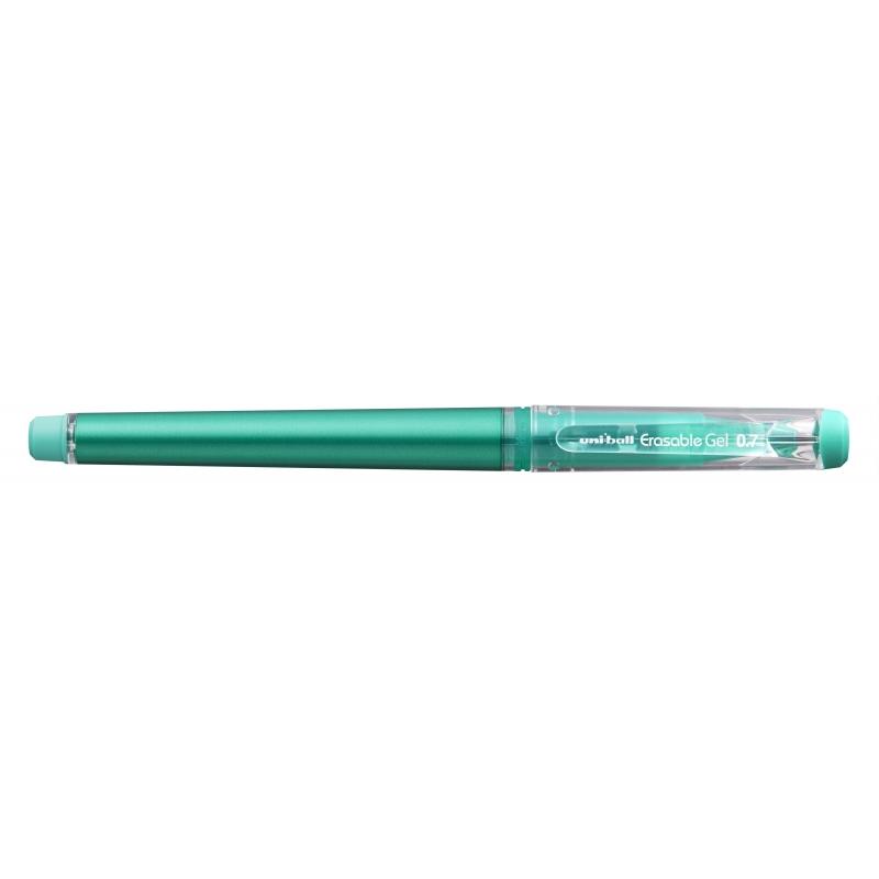 Uni-ball UF-222 Roller de Gel Borrable - Punta de Bola 0.7mm - Tinta Termosensible - Doble Goma de Borrado - Color Verde