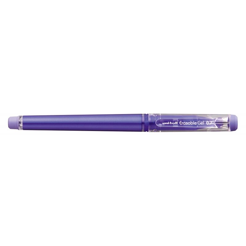 Uni-ball UF-222 Roller de Gel Borrable - Punta de Bola 0.7mm - Tinta Termosensible - Doble Goma de Borrado - Color Violeta