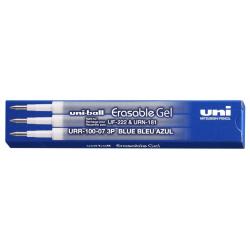 Uni-ball UF-220 Caja de 3 Recambios de Gel Borrable URR-100-07 - Punta 0.7mm - Color Azul