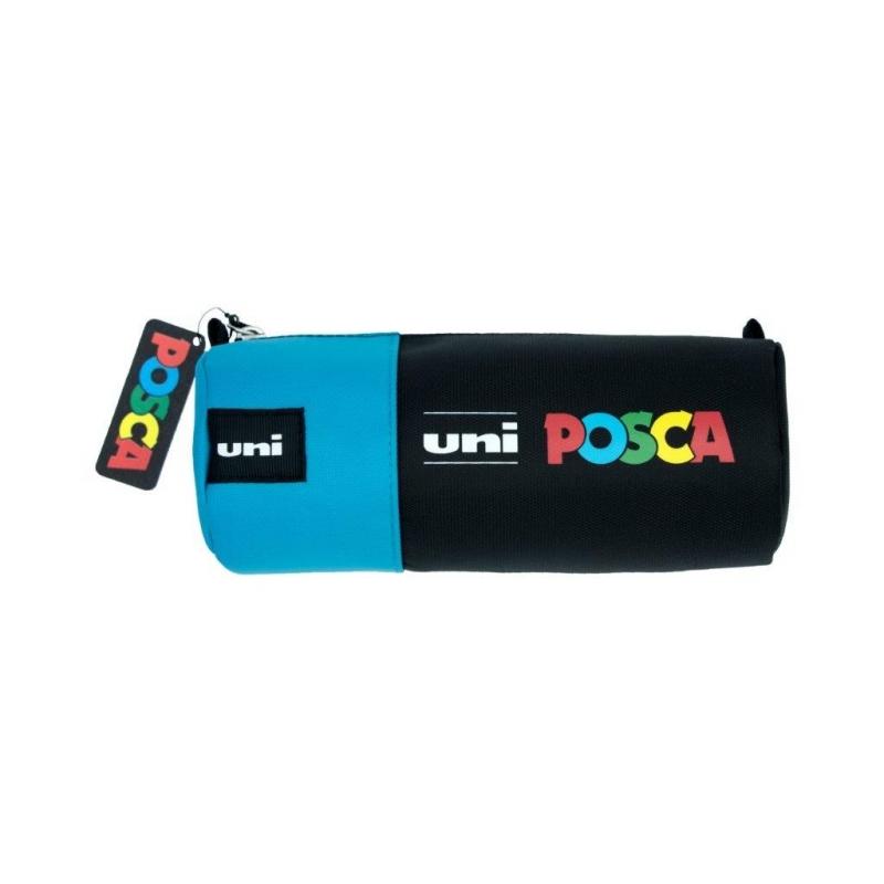 Uni-ball Estuche de Lona - Ideal para Rotuladores y Utiles Escolares - Color Azul