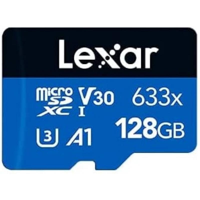 Lexar 633x UHS-I Tarjeta de Memoria microSDXC 128GB con Adaptador SD - Velocidades de Lectura hasta 100MB/s - Escritura hasta 45