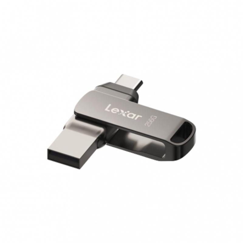 Lexar D400 JumpDrive Dual Drive Memoria USB 3.1 Type-C 256GB - Transferencias Rapidas hasta 130MB/s - Diseño Giratorio y Resiste