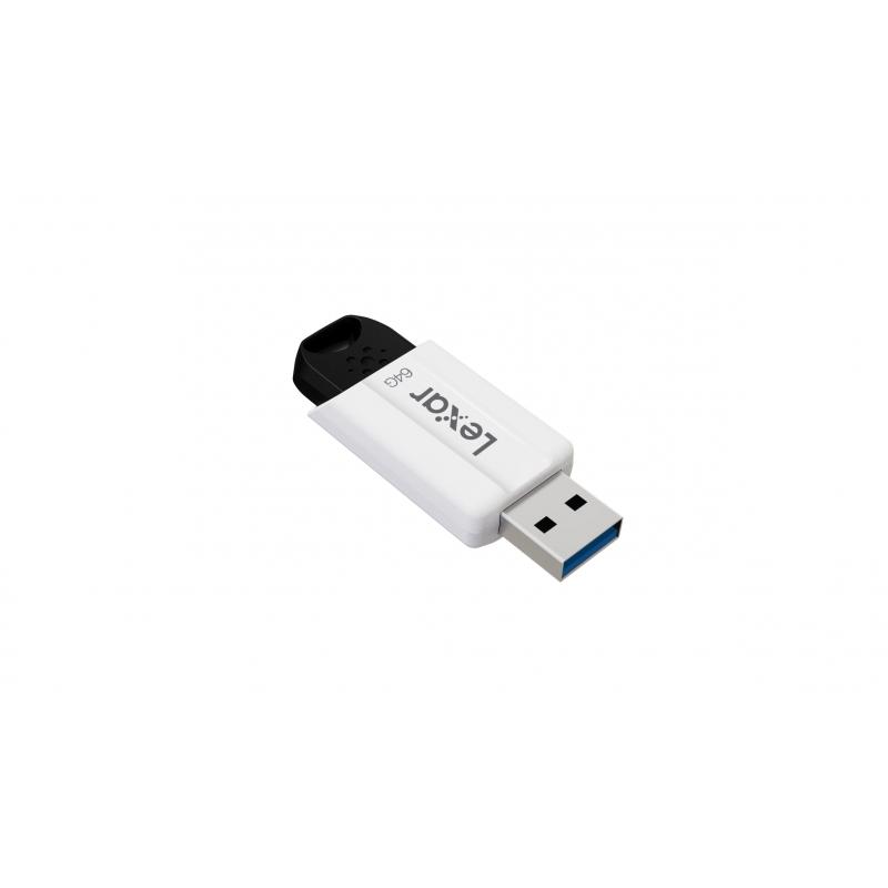 Lexar JumpDrive S80 Memoria USB 64GB - Interfaz USB 3.0 - Transferencias Ultrarrapidas - Diseño Compacto y Duradero - Color Blan