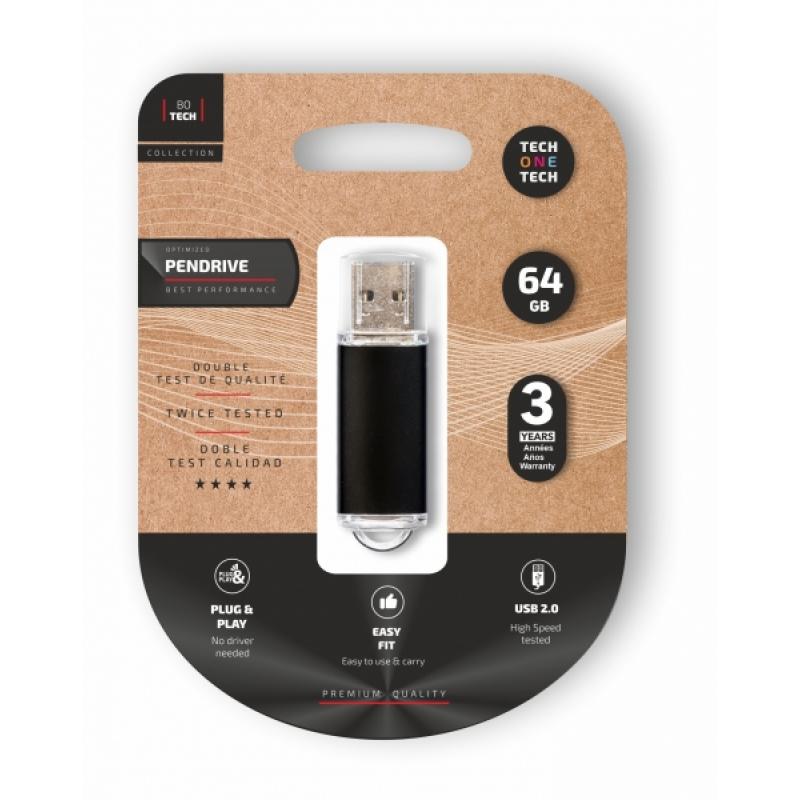 TechOneTech Basic Memoria USB 2.0 64GB (Pendrive)