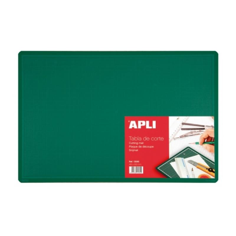 Apli Tabla de Corte PVC A3 - Base Antideslizante - Formula Auto Cicatrizante - Impresion de Cuadricula y Angulos - Ideal para Ma