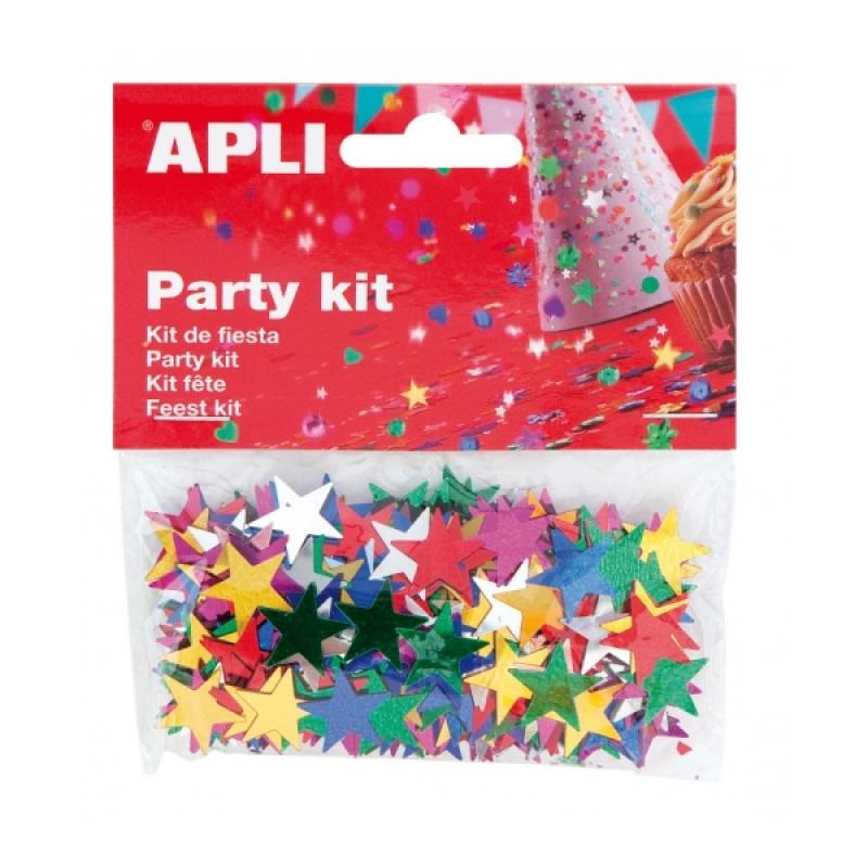 Apli Bolsa de Confeti Estrella - Ideal para Fiestas, Bodas, Celebraciones Infantiles, Manualidades y Carnaval - Colores Surtidos