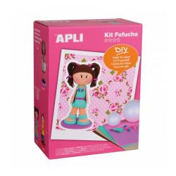 Apli Kit de Manualidades Fofucha Niña - Incluye Todo el Material - Patrones e Instrucciones Visuales - Ideal para Principiantes 