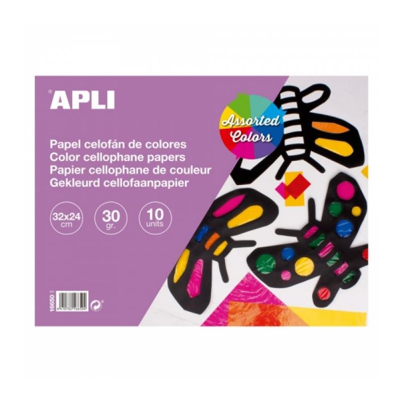 Apli Bloc de Papel Celofan - Ideal para Manualidades y Scrapbooking - Colores Surtidos