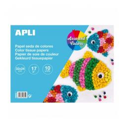 Apli Bloc de Papel de Seda - 10 Hojas - Ideal para Manualidades y Papiroflexia - Colores Surtidos