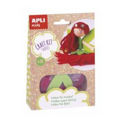 Apli Mini Kit de Manualidades Hada Roja - Incluye Material e Instrucciones - Beneficios: Reduce Estres, Aumenta Autoestima, Mejo