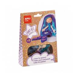 Apli Mini Kit de Manualidades Sirena Azul - Reduce el Estres - Aumenta la Autoestima - Mejora la Memoria - Desarrolla la Coordin