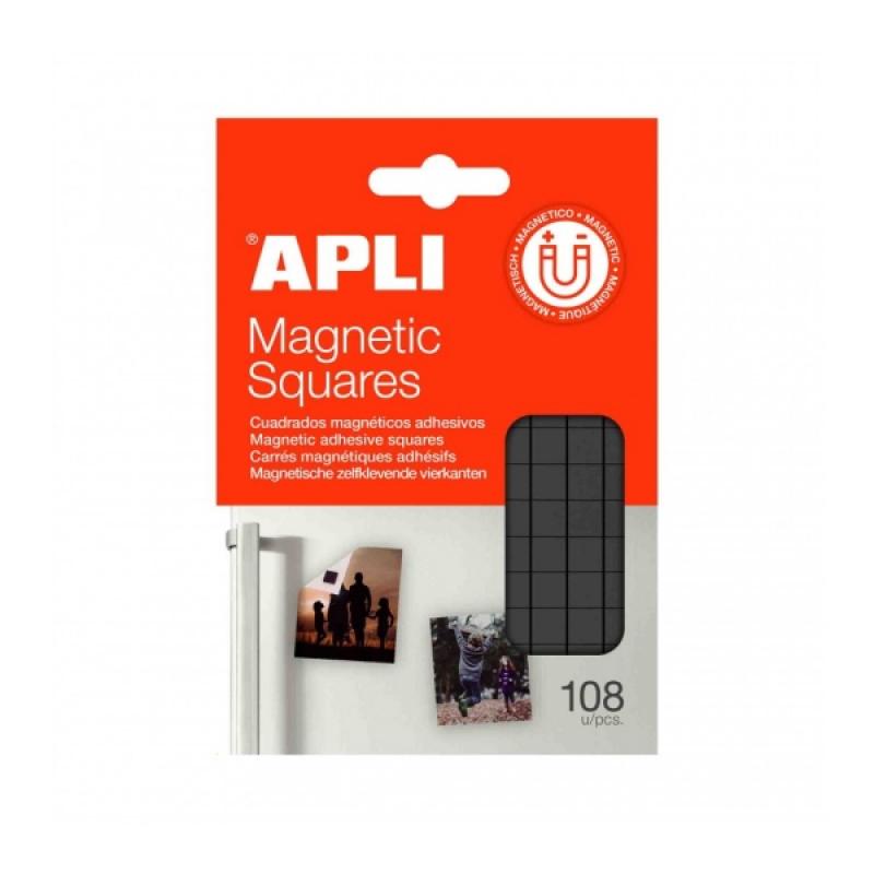 Apli Pack de 108 Cuadros Magneticos Adhesivos - Faciles de Aplicar - Larga Duracion - Alta Fijacion - Ideal para Fotos y Manuali