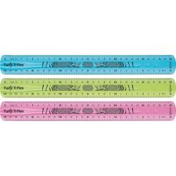 Maped Twist´n Flex Regla de Flexible 30cm - Irrompible - Doble Graduacion - Colores Aleatorios Azul, Rosa y Verde