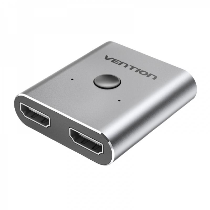 Vention Switch/Splitter HDMI Hembra a 2xHDMI Hembra 4K Bidireccional - Aluminio Gris