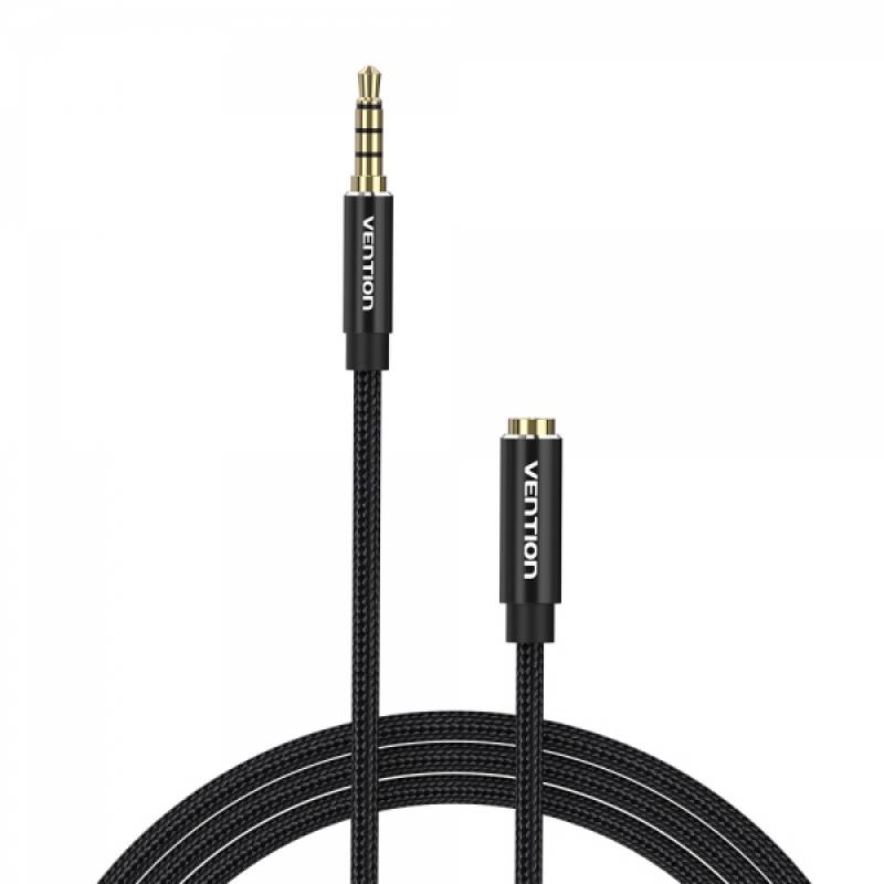 Vention Cable Estereo Jack 3.5 Macho a Jack 3.5 Hembra - 2m - Color Negro