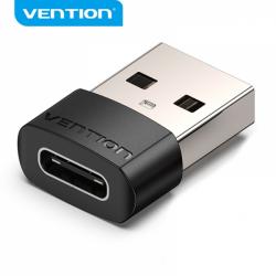 Vention Adaptador USB 2.0 USB-C Macho a USB Hembra - Color Negro