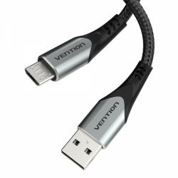 Vention Cable USB 2.0 Macho a MicroUSB Macho 60W 480Mbps - 3m - Color Gris