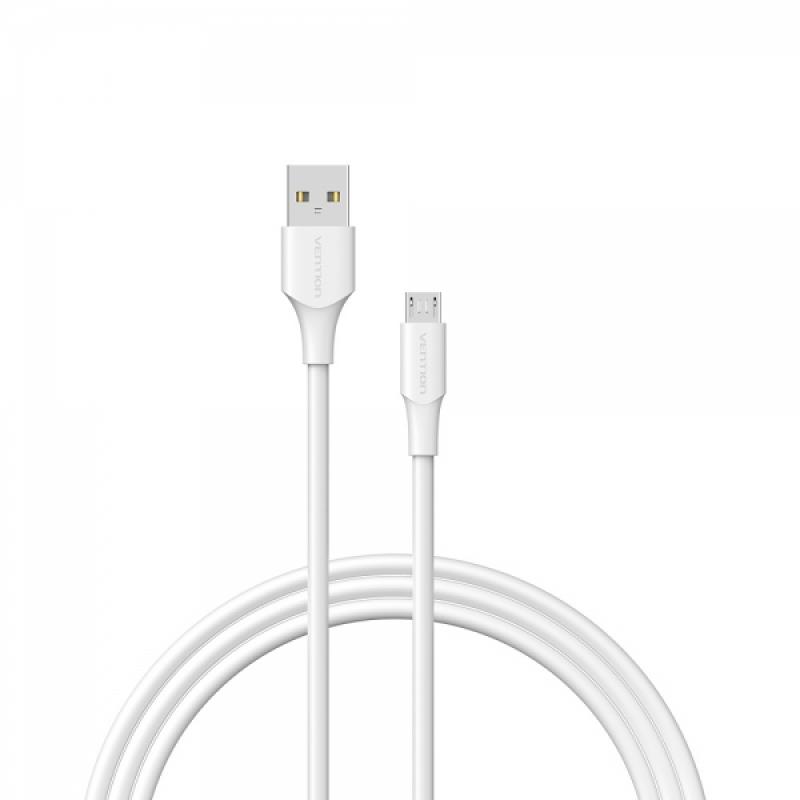 Vention Cable USB 2.0 Macho a MicroUSB Macho - 1.5m - 3A - 60W - 480Mbps - Color Blanco