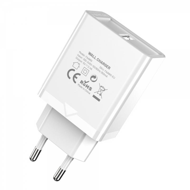 Vention Cargador de Pared USB-A 2.4A 12W - Color Blanco